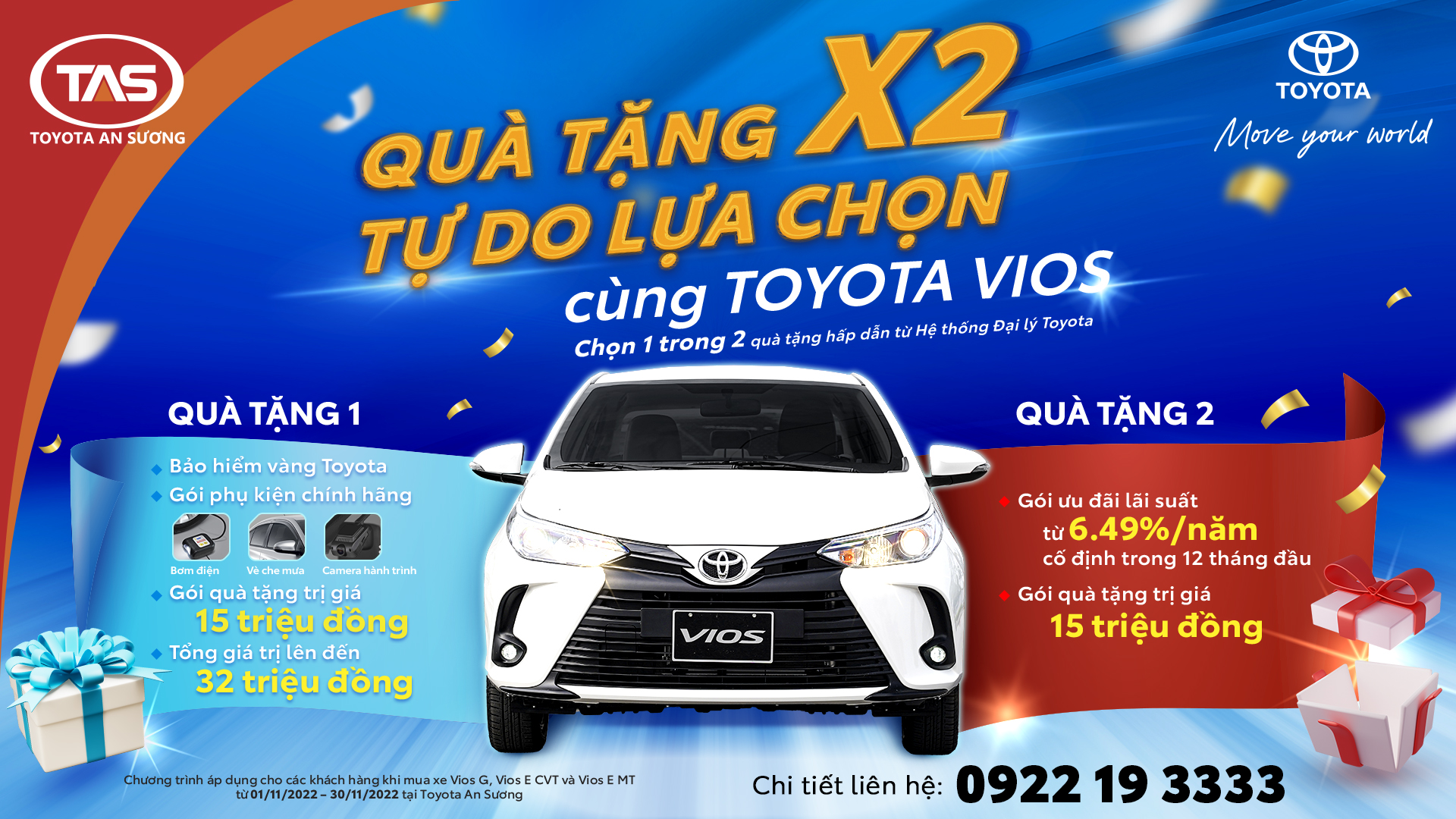 QUÀ TẶNG X2 - TỰ DO LỰA CHỌN CÙNG TOYOTA VIOS
