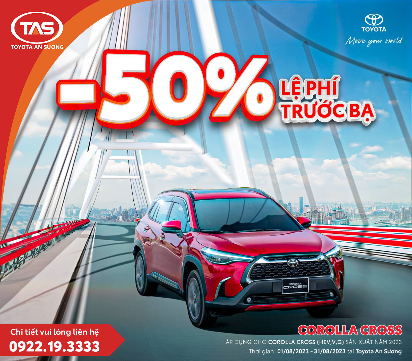 TOYOTA AN SƯƠNG SẴN SÀNG ĐỒNG HÀNH CÙNG BẠN VỚI ƯU ĐÃI 50% LỆ PHÍ TRƯỚC BẠ