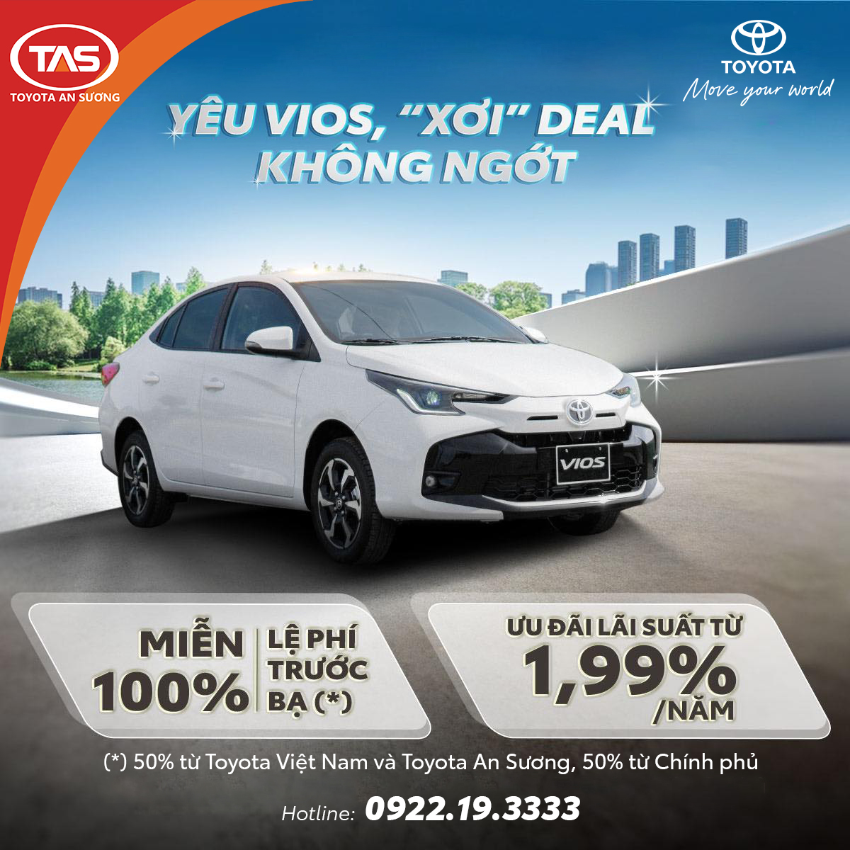YÊU VIOS, “XƠI” DEAL KHÔNG NGỚT VỚI ƯU ĐÃI KÉP LÊN ĐẾN 100% LỆ PHÍ TRƯỚC BẠ