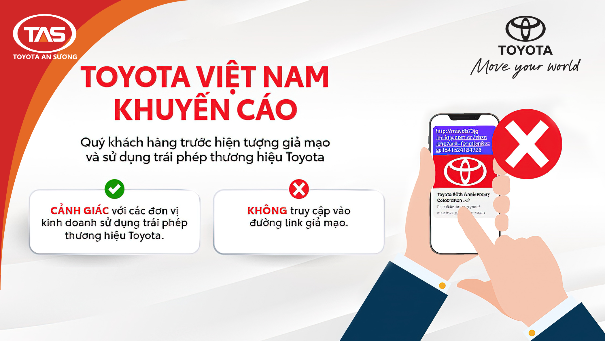TOYOTA VIỆT NAM KHUYẾN CÁO QUÝ KHÁCH HÀNG TRƯỚC HIỆN TƯỢNG GIẢ MẠO VÀ SỬ DỤNG TRÁI PHÉP THƯƠNG HIỆU TOYOTA
